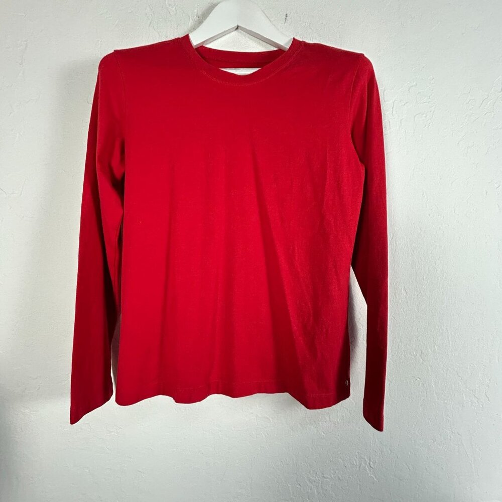 Neon Buddha Womens Red Long Sleeve Crew Neck Shirt Size Medium Casual Pullover